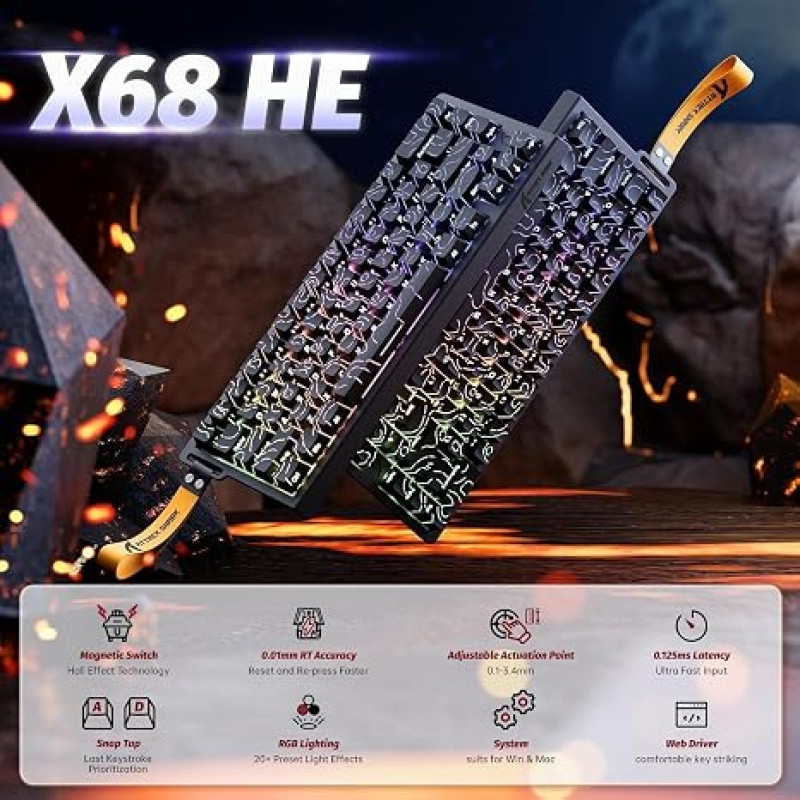 Attack Shark X68 Pro HE Black-Contour Line