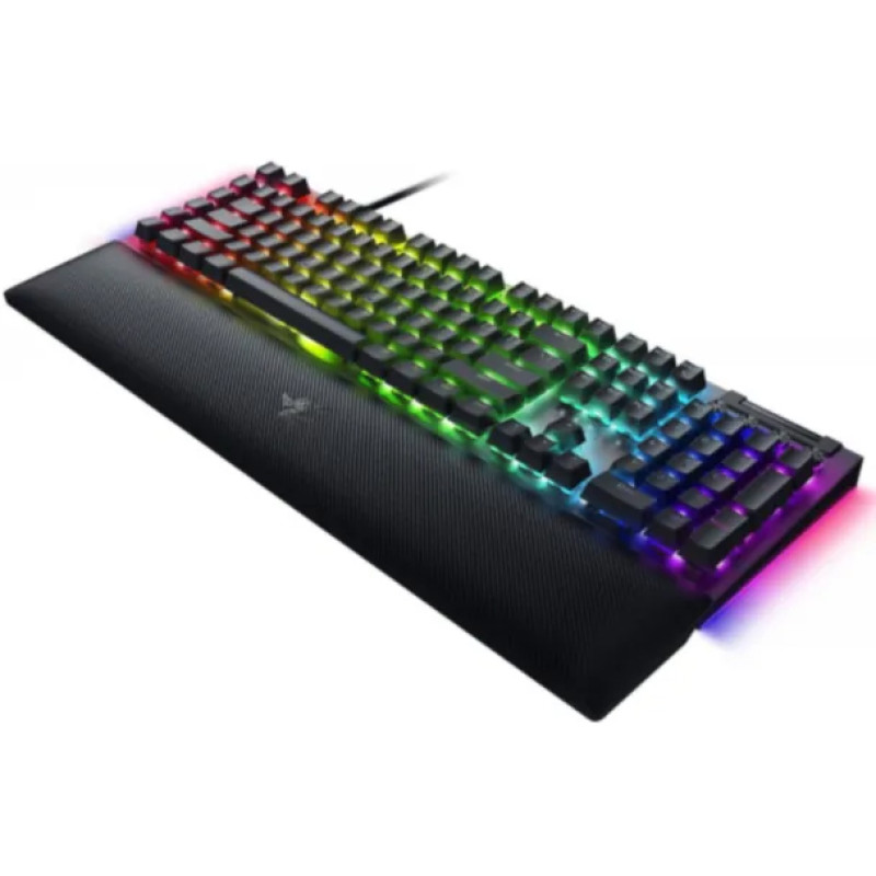Razer Keyboard mechanical BlackWidow V4, 114key, Yellow Switch, USB-A, EN/RU, RGB, black
