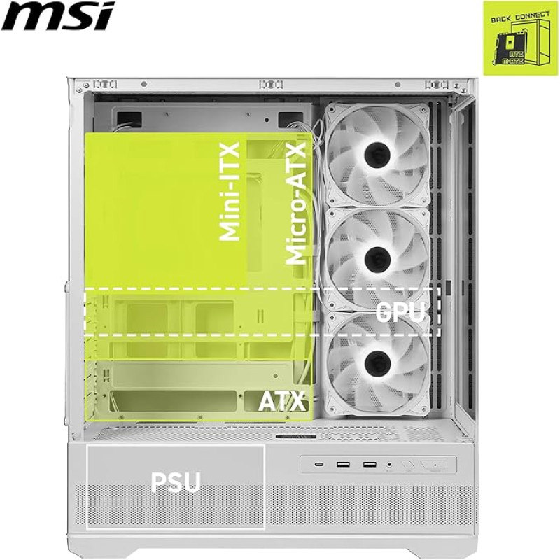 MSI Gaming  Case MAG PANO 110R PZ White ATX 
