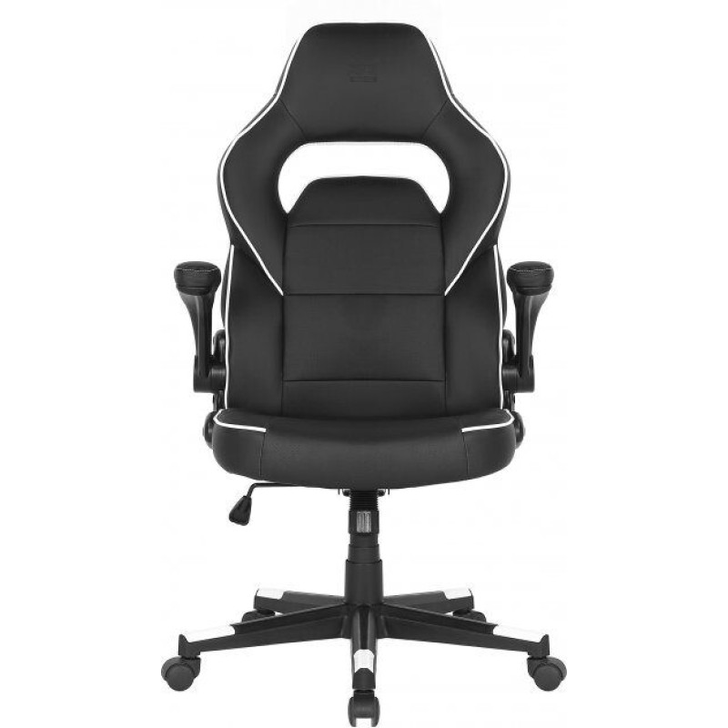 2E GAMING Chair HEBI, PU Leather, Foldable Armrests, black-white