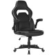 2E GAMING Chair HEBI, PU Leather, Foldable Armrests, black-white