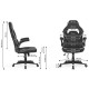 2E GAMING Chair HEBI, PU Leather, Foldable Armrests, black-white