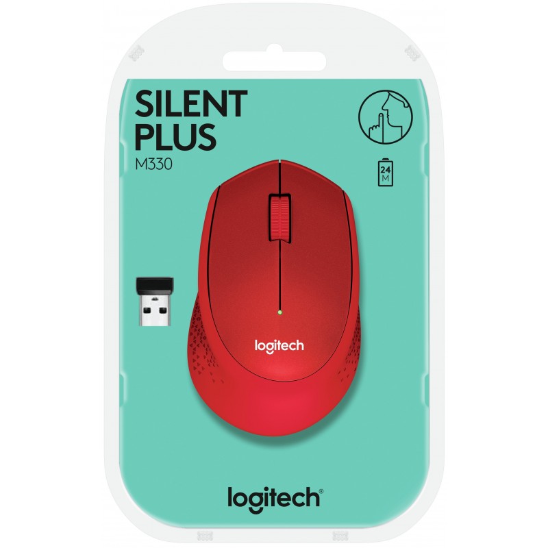 LOGITECH Wireless Mouse M330 SILENT PLUS - EMEA - RED