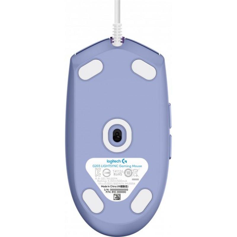 LOGITECH G203 LIGHTSYNC Gaming Mouse - LILAC - USB -EMEA - G203 LIGHTSYNC