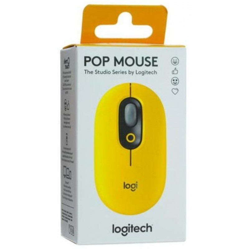 LOGITECH POP Mouse with emoji - BLAST_YELLOW -2.4GHZ/BT - EMEA - CLOSE BOX