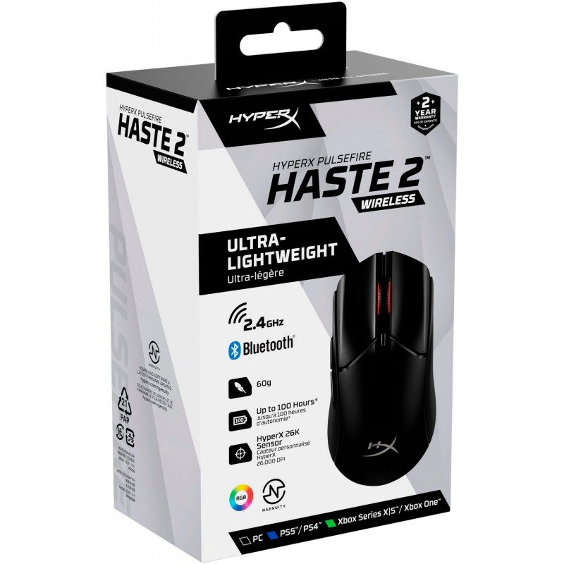 HyperX Pulsefire Haste 2 - Wireless Gaming Mouse (Black)