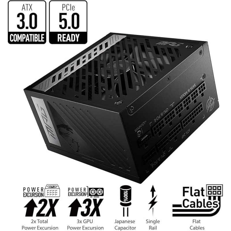 MSI MAG A1000GL PCIE5 1000W 80 PLUS Gold Full Modullar