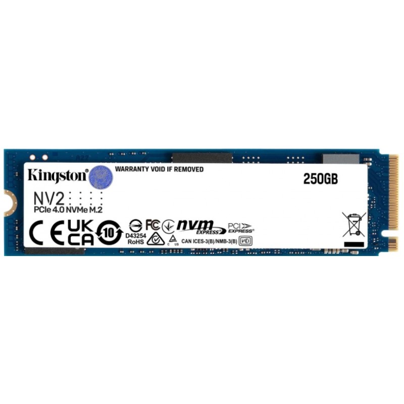 Kingston NV2 250GB Gen4x4 NVMe M.2 2280 SSD (3000 MB/s / 1300MB MB/s)