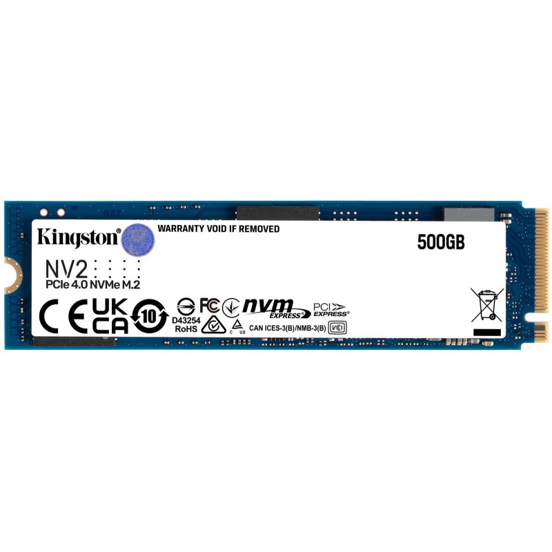 Kingston NV2 500GB Gen4x4 NVMe M.2 2280 SSD (3000 MB/s / 1300 MB/s)